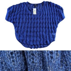 NWT Jessica Simpson Lightweight Royal Blue Metallic Sparkle Sweater